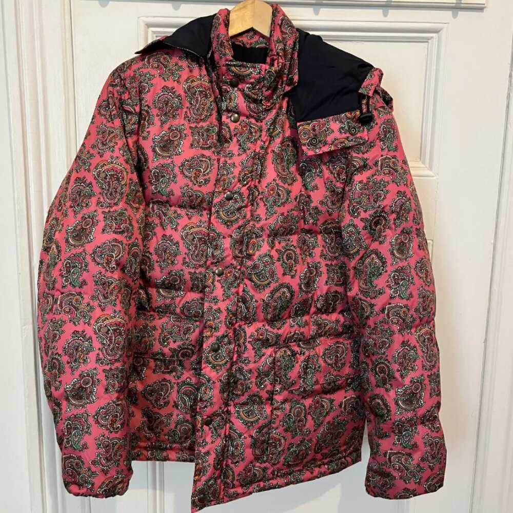 Noah Paisley Cashball Puffer Jacket Coat, Men's Size M